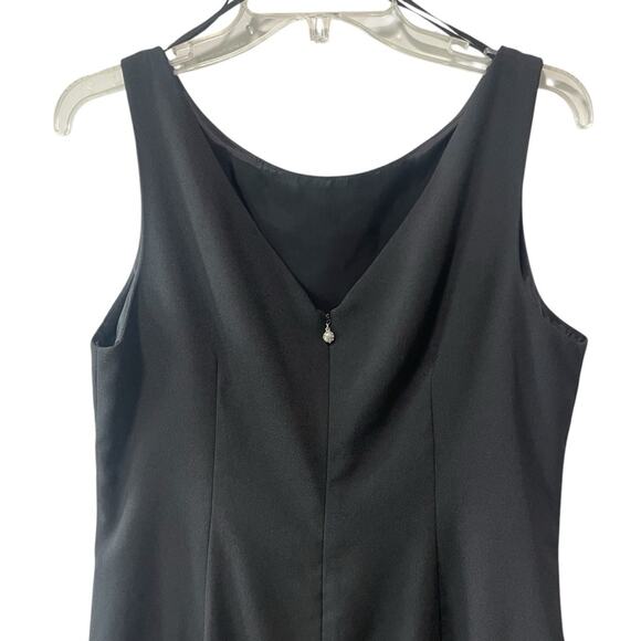 Talbots Shift Dress Chiffon Hem Trim Back V Neck Zip with Jeweled Detail 14 P - Picture 5 of 9